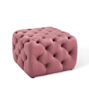 Tufted button square performance velvet ottoman in dusty rose additional photo 2 of 6