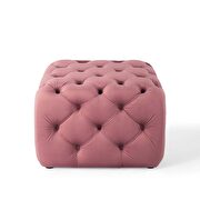 Tufted button square performance velvet ottoman in dusty rose additional photo 4 of 6