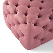 Tufted button square performance velvet ottoman in dusty rose additional photo 5 of 6