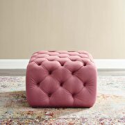 Tufted button square performance velvet ottoman in dusty rose by Modway additional picture 7