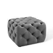 Tufted button square performance velvet ottoman in gray by Modway additional picture 2