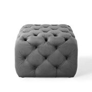 Tufted button square performance velvet ottoman in gray by Modway additional picture 4