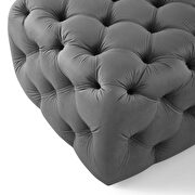 Tufted button square performance velvet ottoman in gray by Modway additional picture 5