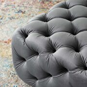 Tufted button square performance velvet ottoman in gray by Modway additional picture 6