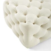 Tufted button square performance velvet ottoman in ivory additional photo 5 of 6