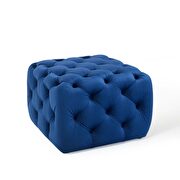 Tufted button square performance velvet ottoman in navy by Modway additional picture 2