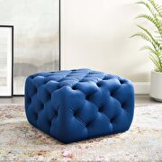 Tufted button square performance velvet ottoman in navy by Modway additional picture 7