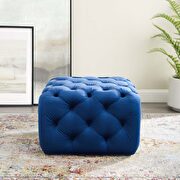 Tufted button square performance velvet ottoman in navy by Modway additional picture 9