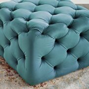 Tufted button square performance velvet ottoman in sea blue by Modway additional picture 6