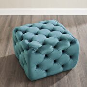 Tufted button square performance velvet ottoman in sea blue by Modway additional picture 7