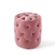 Tufted button round performance velvet ottoman in dusty rose by Modway additional picture 3
