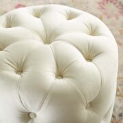 Tufted button round performance velvet ottoman in ivory by Modway additional picture 6