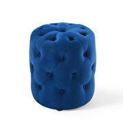 Tufted button round performance velvet ottoman in navy by Modway additional picture 3