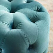 Tufted button round performance velvet ottoman in sea blue by Modway additional picture 6