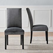 Performance velvet dining side chairs - set of 2 in charcoal additional photo 3 of 9