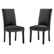Performance velvet dining side chairs - set of 2 in charcoal additional photo 5 of 9