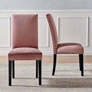Performance velvet dining side chairs - set of 2 in dusty rose additional photo 3 of 9