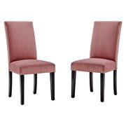 Performance velvet dining side chairs - set of 2 in dusty rose additional photo 5 of 9