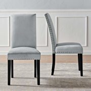 Performance velvet dining side chairs - set of 2 in light gray additional photo 3 of 9