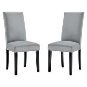 Performance velvet dining side chairs - set of 2 in light gray by Modway additional picture 5
