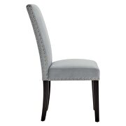 Performance velvet dining side chairs - set of 2 in light gray by Modway additional picture 8
