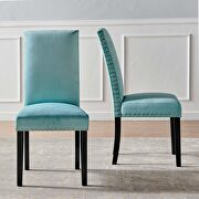 Performance velvet dining side chairs - set of 2 in mint additional photo 3 of 9