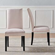 Performance velvet dining side chairs - set of 2 in pink additional photo 3 of 9