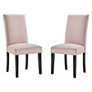 Performance velvet dining side chairs - set of 2 in pink additional photo 5 of 9