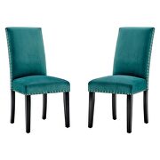 Performance velvet dining side chairs - set of 2 in teal by Modway additional picture 5