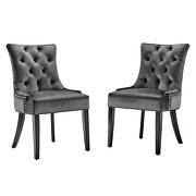 Tufted performance velvet dining side chairs - set of 2 in charcoal by Modway additional picture 7