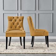 Tufted performance velvet dining side chairs - set of 2 in cognac additional photo 3 of 7