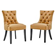 Tufted performance velvet dining side chairs - set of 2 in cognac by Modway additional picture 7