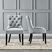 Tufted performance velvet dining side chairs - set of 2 in light gray additional photo 3 of 8