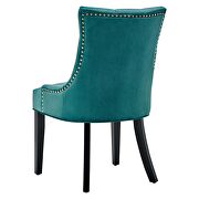 Tufted performance velvet dining side chairs - set of 2 in teal additional photo 4 of 8