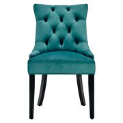 Tufted performance velvet dining side chairs - set of 2 in teal additional photo 5 of 8