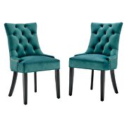Tufted performance velvet dining side chairs - set of 2 in teal by Modway additional picture 7