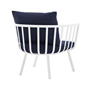 5 piece outdoor patio aluminum set in white/ navy by Modway additional picture 5
