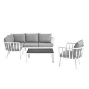 6 piece outdoor patio aluminum set in white/ gray by Modway additional picture 2