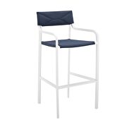 3 piece outdoor patio aluminum bar set in white/ navy by Modway additional picture 3