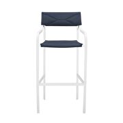 3 piece outdoor patio aluminum bar set in white/ navy by Modway additional picture 7