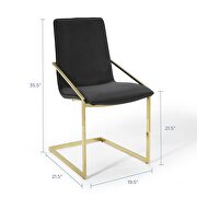Performance velvet dining armchair in gold black by Modway additional picture 9
