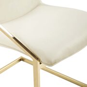 Performance velvet dining armchair in gold ivory additional photo 4 of 8