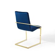 Performance velvet dining armchair in gold navy additional photo 5 of 8