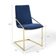 Performance velvet dining armchair in gold navy by Modway additional picture 9