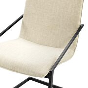 Upholstered fabric dining armchair in black beige additional photo 2 of 8