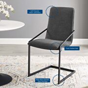 Upholstered fabric dining armchair in black charcoal additional photo 3 of 8