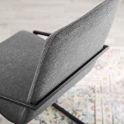 Upholstered fabric dining armchair in black charcoal additional photo 4 of 8