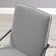 Upholstered fabric dining armchair in black light gray additional photo 4 of 8