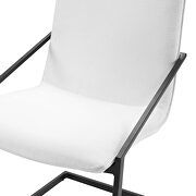 Upholstered fabric dining armchair in black white additional photo 2 of 8