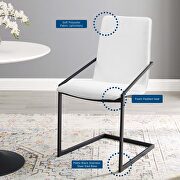 Upholstered fabric dining armchair in black white additional photo 3 of 8